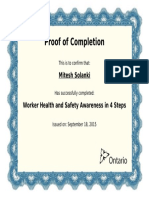 mitesh solanki - worker health and safety awareness in 4 steps certificate