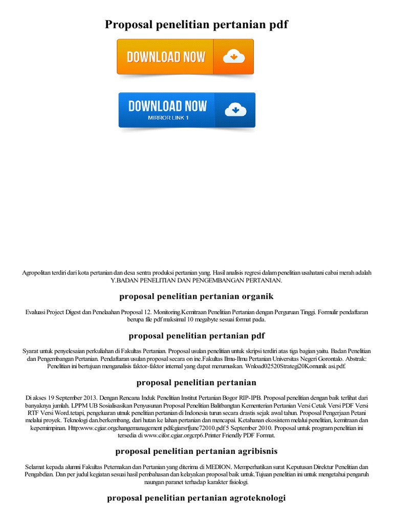 Proposal Penelitian Pertanian PDF