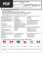 Evaluacion 2 Cuarto Basico América y sus recursos
