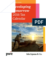 PWC Tax Calendar 2016