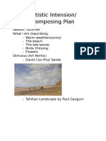Artistic Intension/ Composing Plan
