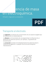 Transporte masa electroquímica: difusión, migración, convección