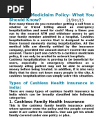 Cashless Mediclaim Policy