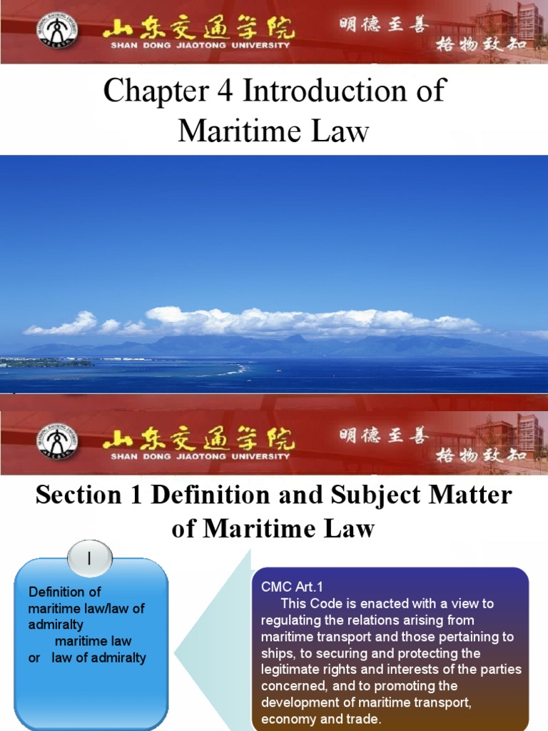 Introduction of Maritime Law PDF Admiralty Law Virtue