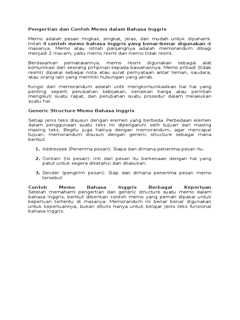 Memo And Invitation Pdf