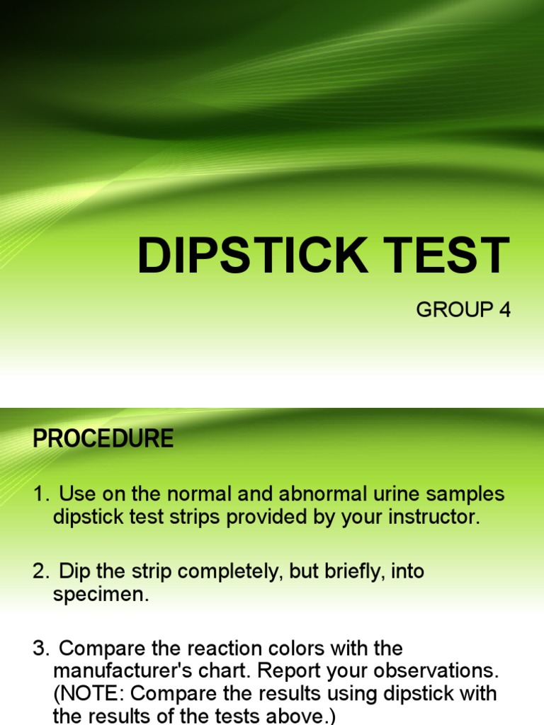 Dipstick Tests Physical Sciences Science & Mathematics