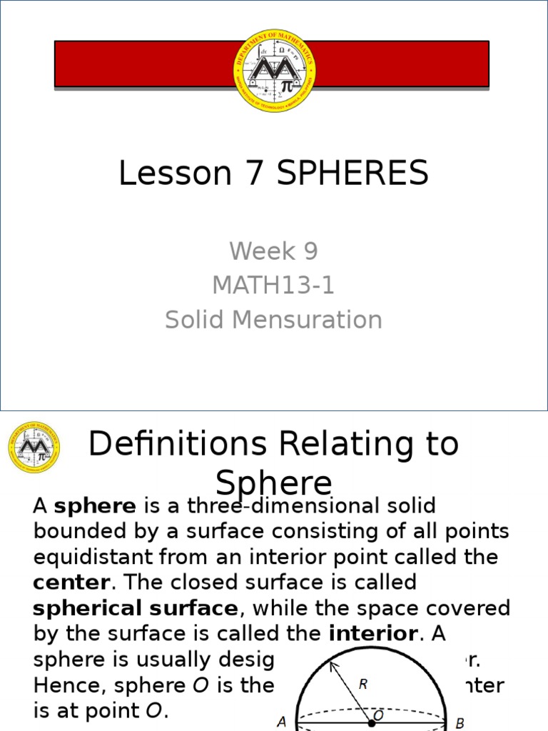 Understanding Spherical Geometry | PDF | Sphere | Volume