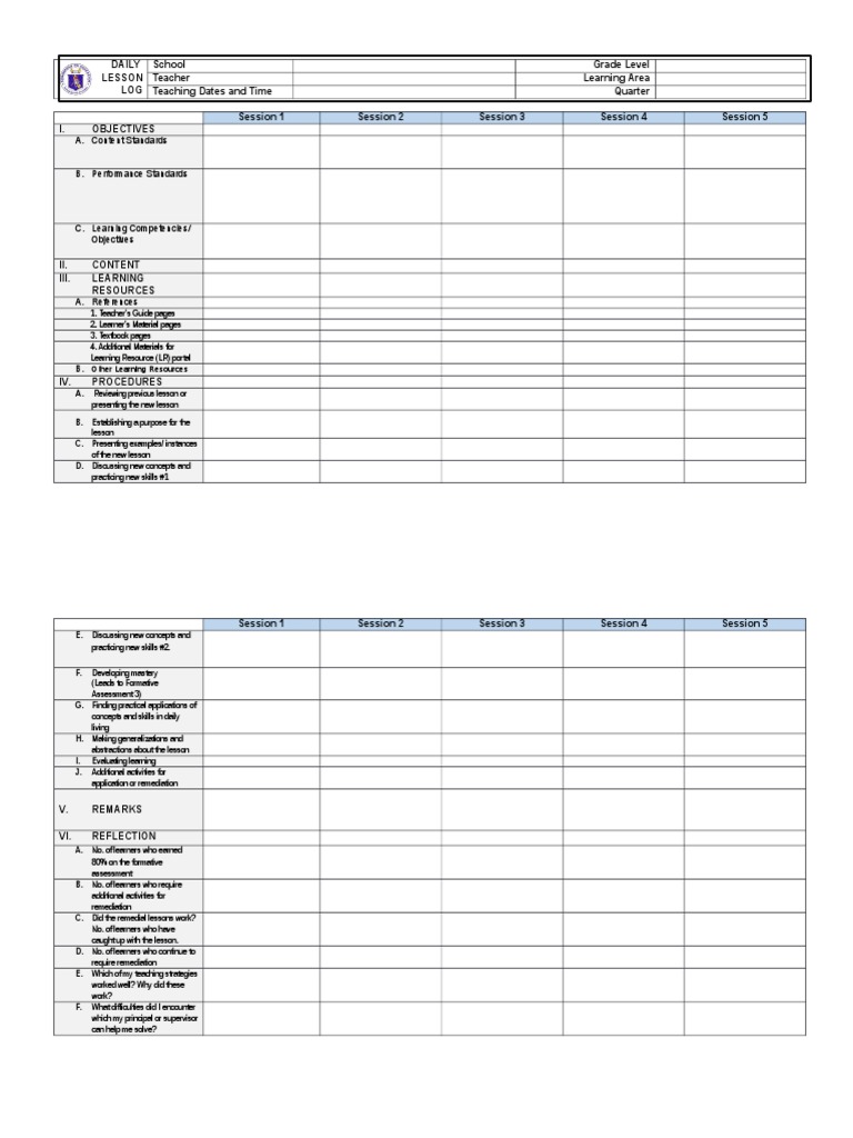 DLL Template PDF Teachers Education Theory