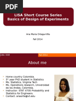 LISA Short Course Series Basics of Design of Experiments: Ana Maria Ortega-Villa Fall 2014