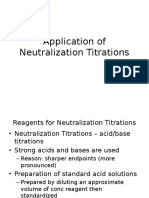 Application of Neutralization Titrations