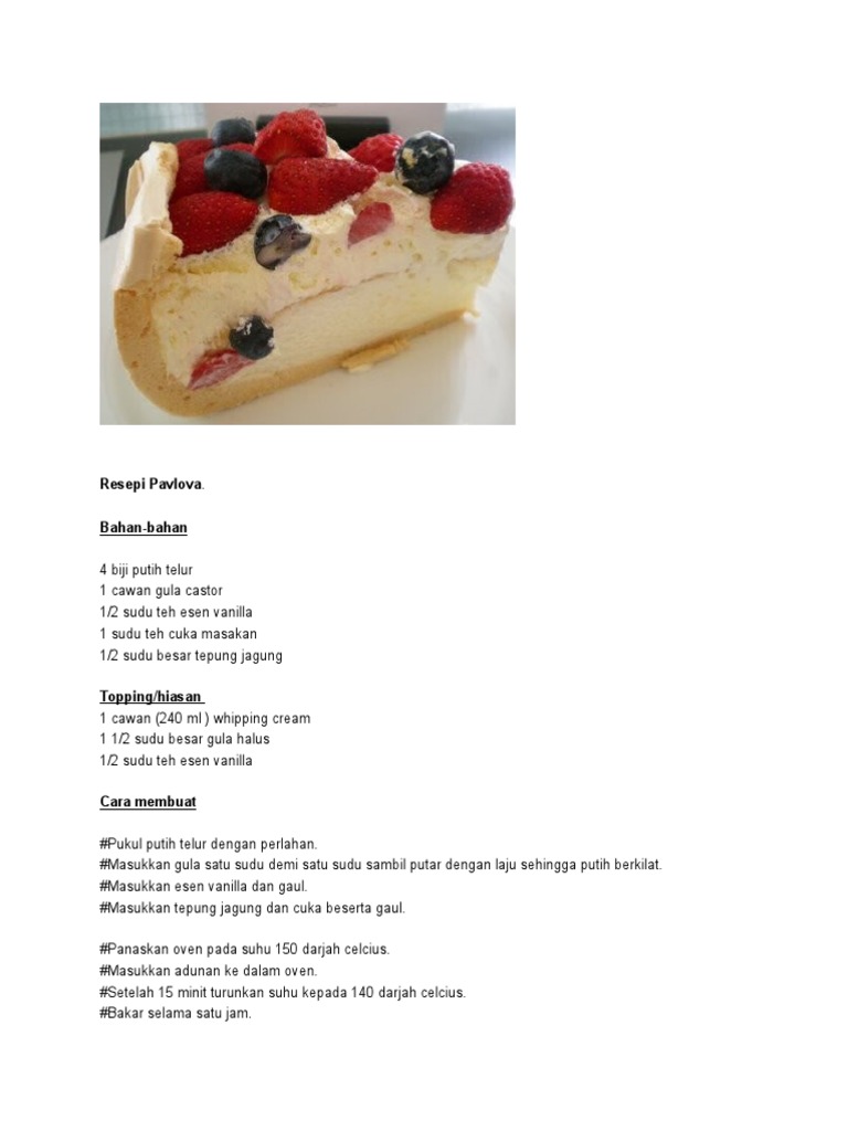 Resepi Pavlova Pdf