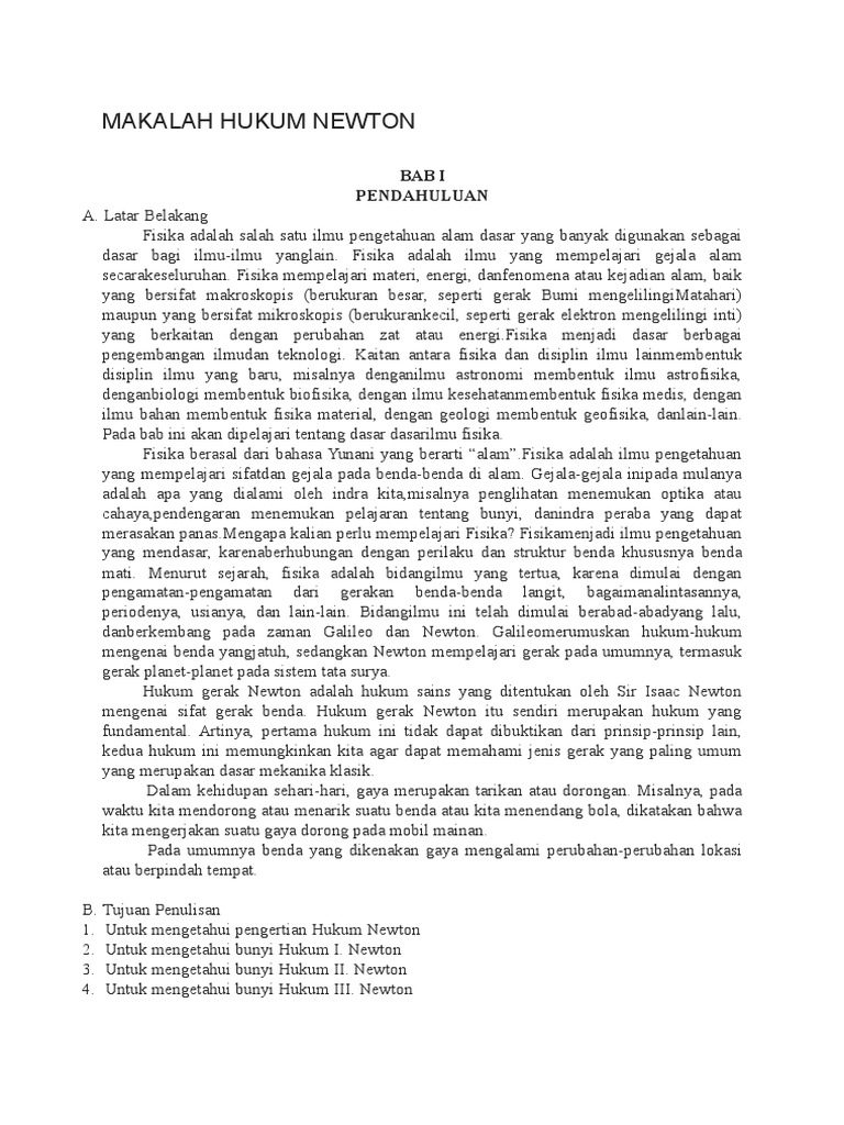 Makalah Hukum Newton