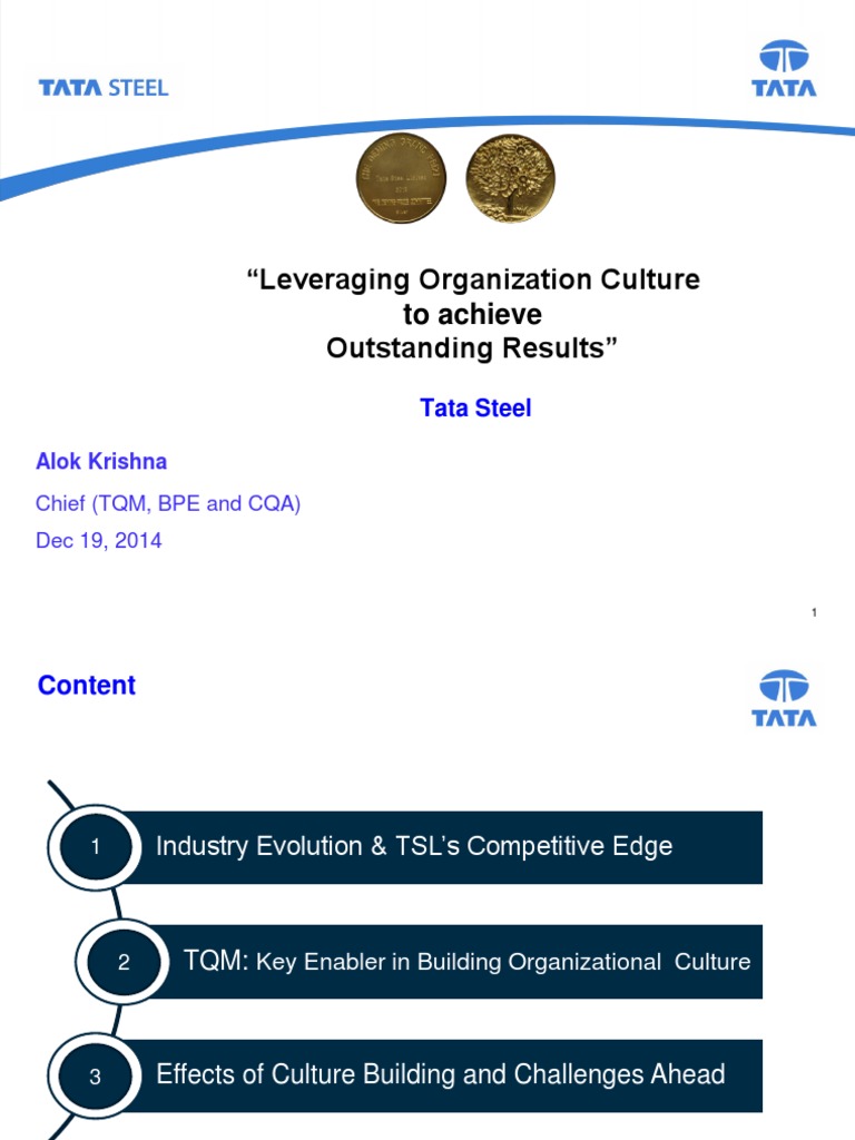 Tata Steel Culture | PDF | Quality Management | Steel