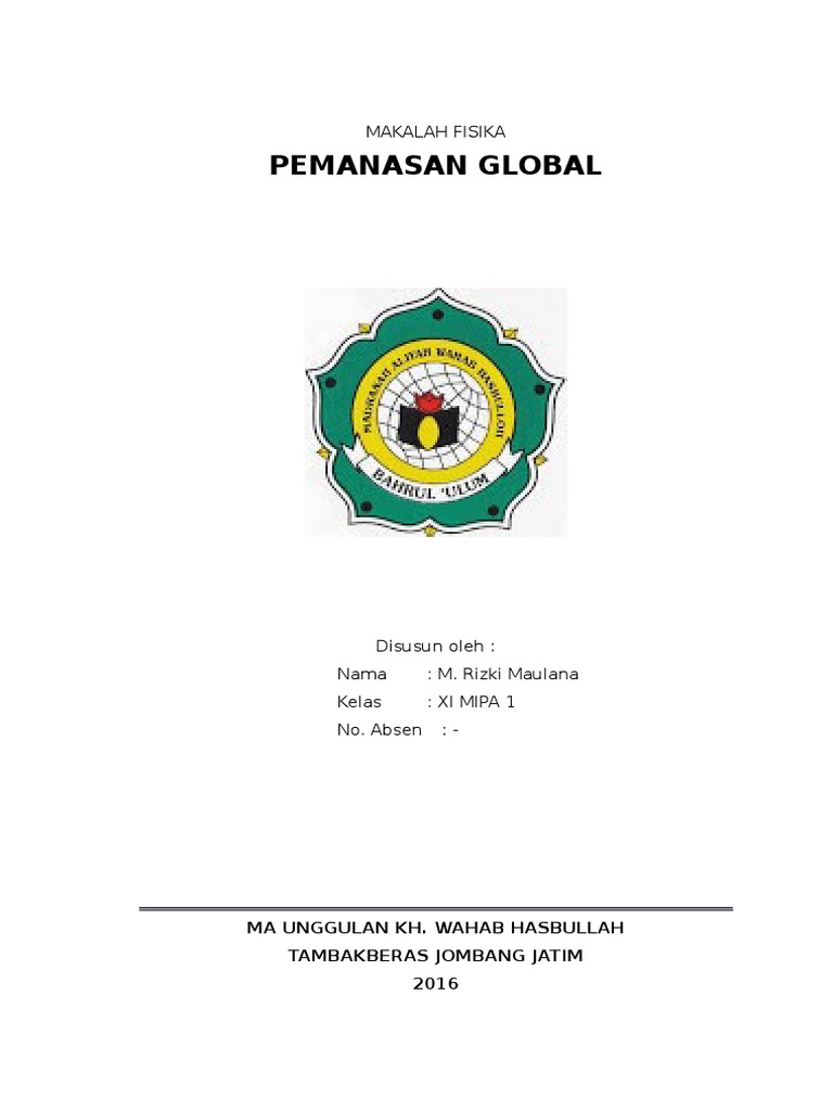 Makalah Tentang Pemanasan Global Fisika Kelas 11