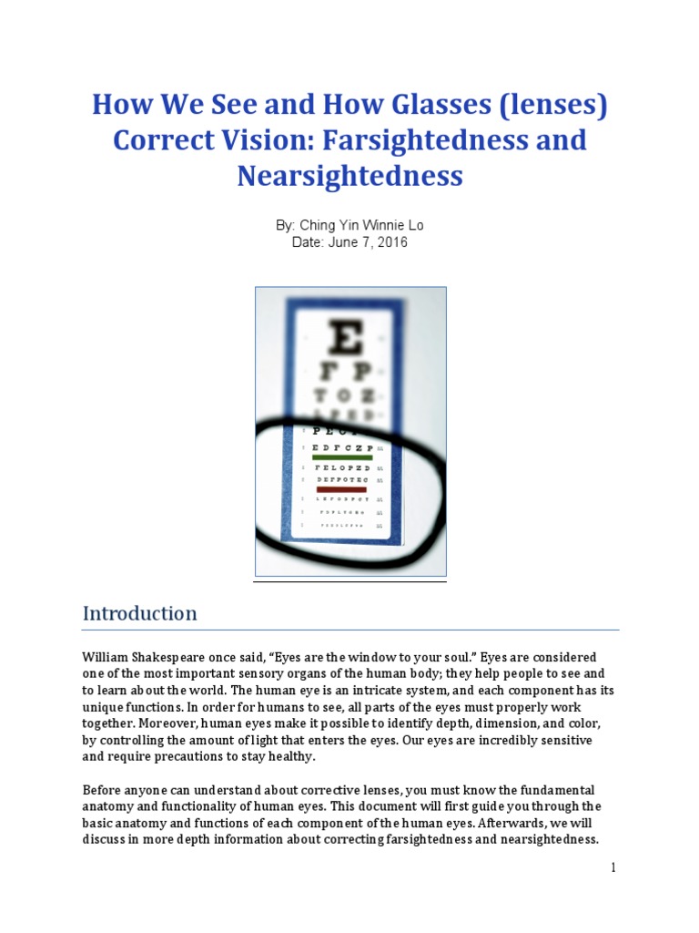 How We See and How Glasses (Lenses) Correct Vision Farsightedness and