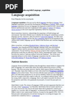 Language Acquisition: Nativist Theories