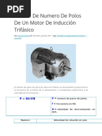 Cálculo Numero de Polos Un Motor Inducción Trifásico | PDF Motor eléctrico | Cantidades fisicas