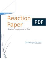 Reaction Paper in Philosophy. Pamela Louise Francisco
