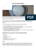 Receta Casera de Masa de Pizza Argentina