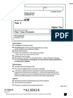 GCSE (9-1) Y9 Science final exam 15_16 with mark scheme 