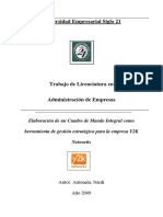 Elaboración de Un Cuadro de Mando Integral. Una Herramienta de Gestión Estratégica para La Empresa Y2K