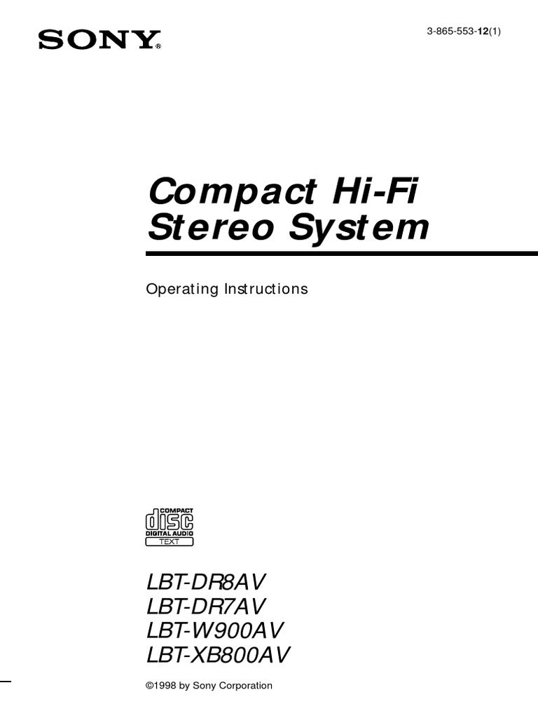 SONY Compact Hi-Fi Stereo System - Operating Instructions | PDF ...