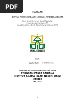 Download Makalah Inovasi Pembelajaran Pendidikan Islam by  SN316570015 doc pdf