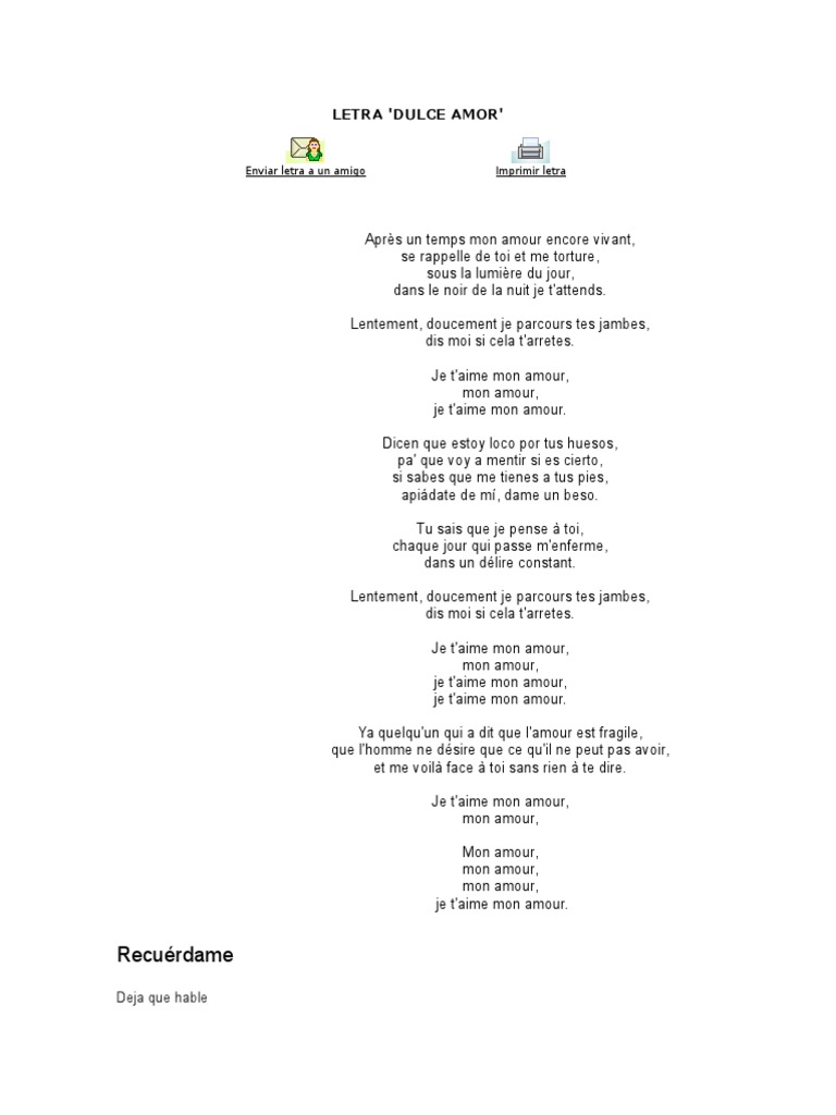 Letra De Canciones Romanticas En Frances Homicidio Delito