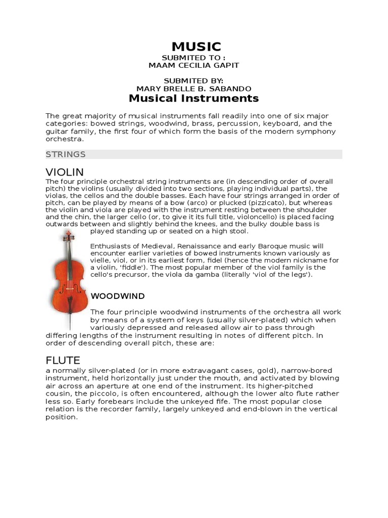 An In-Depth Exploration of the Major Categories of Musical Instruments ...