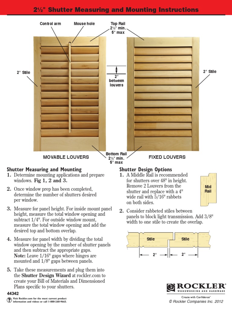Louvered Shutters 44342measuringguide | PDF