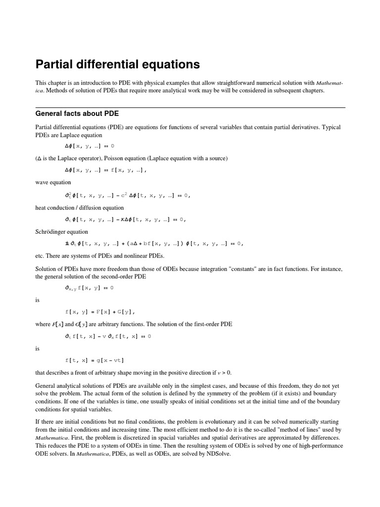 Introduction to PDEs in Physics | PDF | Partial Differential Equation ...