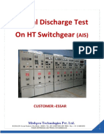 Partial Discharge Test On HT Switchgear: Customer: Essar