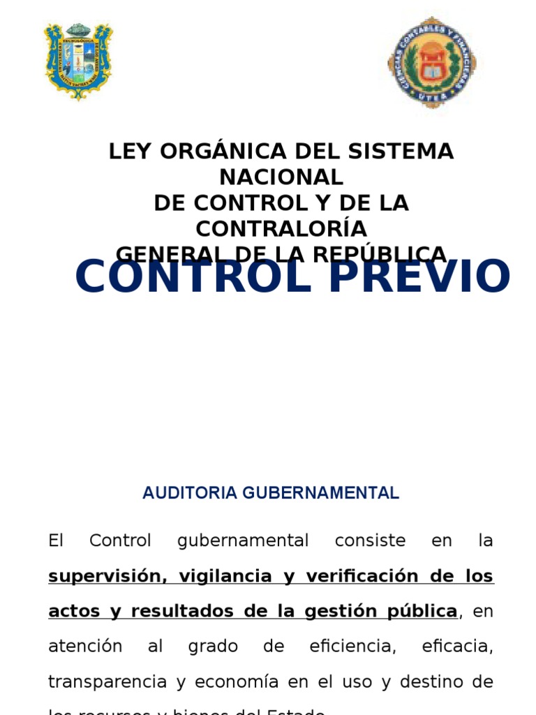 Control Previo en la Gestión Pública | PDF | Administración Pública ...