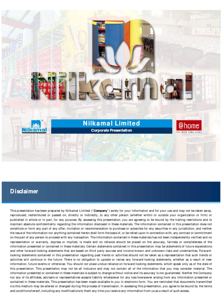 Nilkamal Company Profile Retail Warehouse