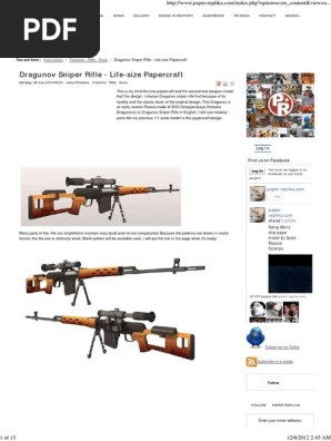 Dragunov Sniper Rifle - Life-size Papercraft