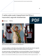 5 Razões Pelas Quais Impeachment de Dilma é Improvável, Segundo Brasilianistas