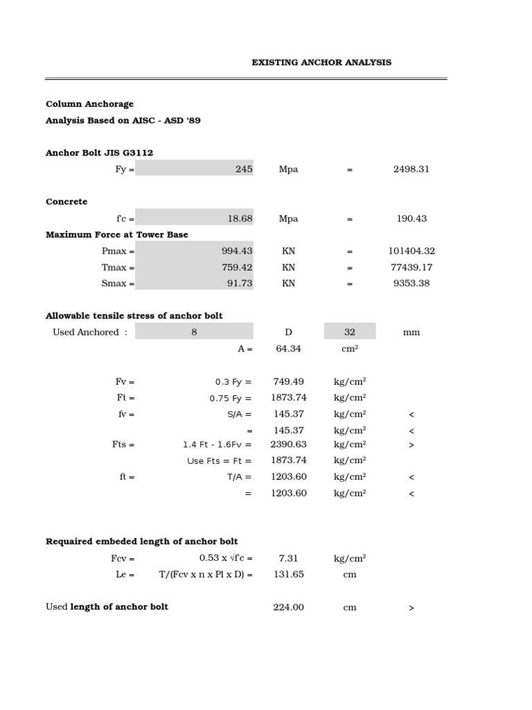 Structural Anchor Analysis | PDF