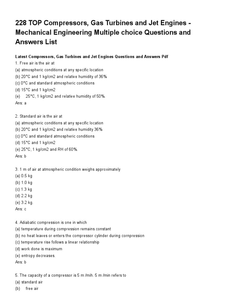 228 TOP Compressors, Gas Turbines and Jet Engines Mechanical