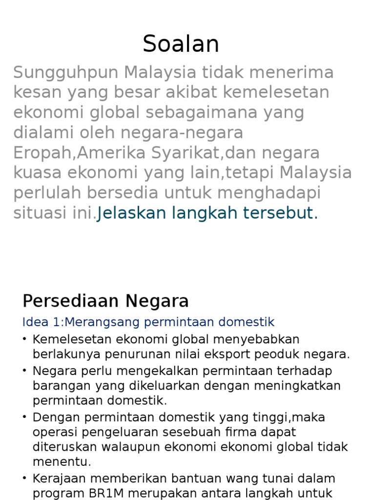 Pengajian Am Kemelesetan Ekonomi Pdf