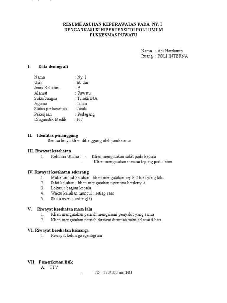 219025055 Contoh Resume Hipertensi Doc