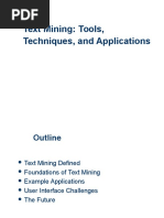 Text Mining: Tools, Techniques, and Applications