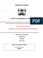 Republic of Kenya: Instruction To Tenderers Agreement Annexes JULY 2015