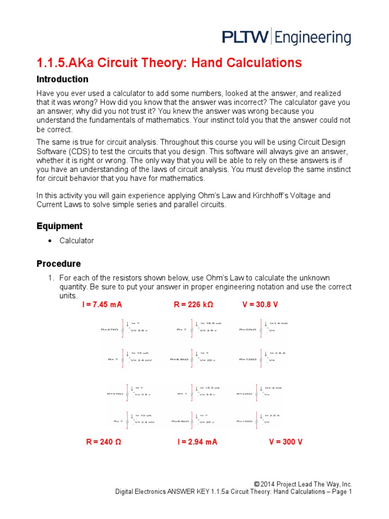 Digital Electronics Pltw