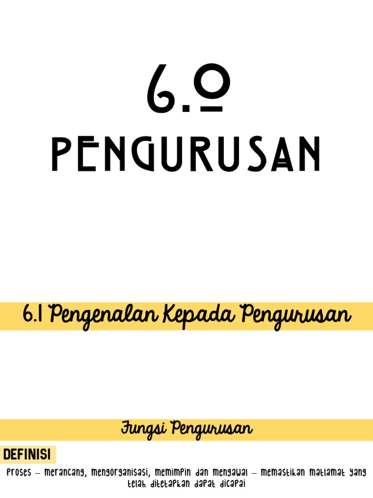 Nota Ringkas Pengajian Perniagaan Bab Pengurusan Penggal 2