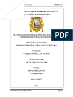Proyecto Negocio Instalacion Factoria Happy Car Eirl PDF