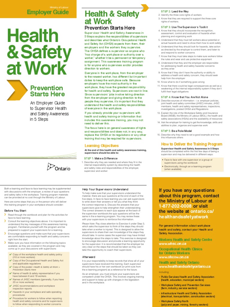 Sup Employer Guide | PDF | Supervisor | Occupational Safety And Health