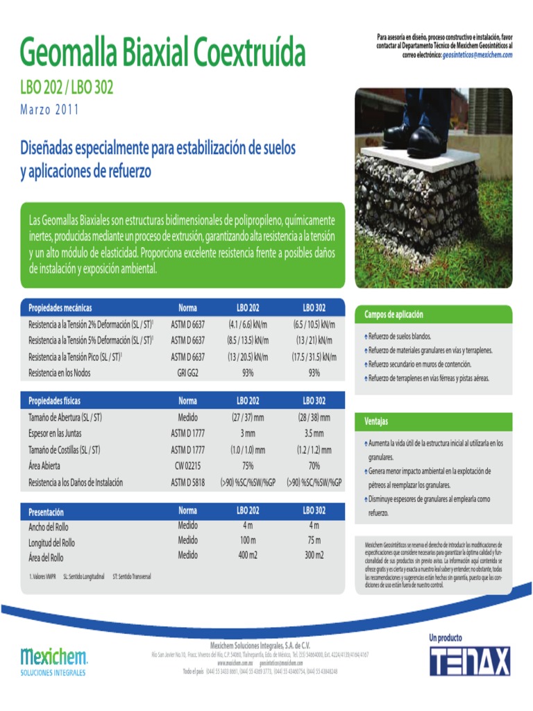 Geomalla Biaxial para Estabilización de Suelos | PDF | Ciencia y ...