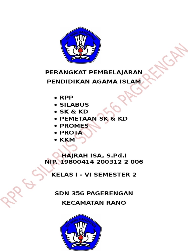 Contoh Cover Depan Rpp K13 Masnurul