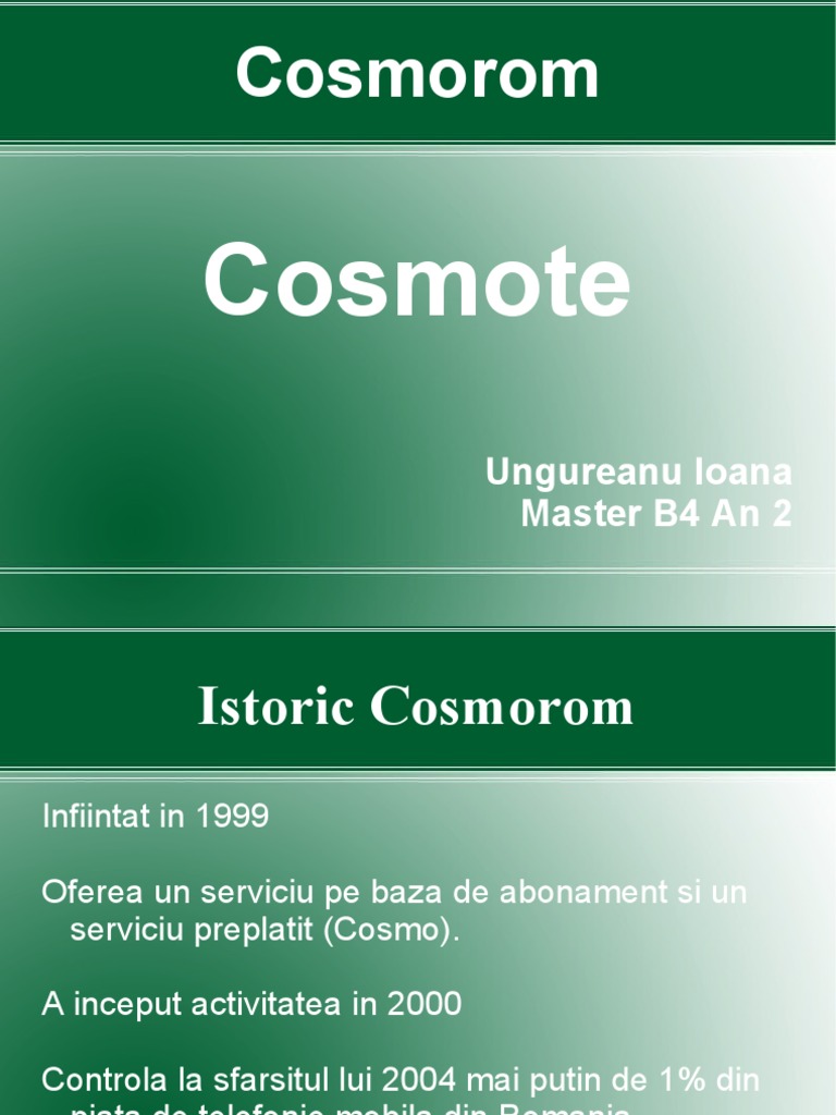 Cosmorom Cosmote | PDF
