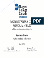 Rosemary Harris-Lowe Memorial Award